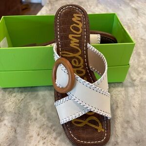 Sz 8 Sam Edelman Beige/Bone Leather Slide